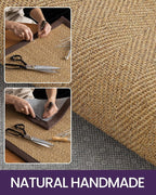 DEXI Hallway Runner Rug 3x12 Jute, Woven Braided Sisal Runner Non Slip, Entryway Farmhouse Runner Carpet for Indoor Luandry Hall Backdoor Bedroom, Natural/Brown