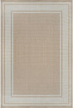 Beverly Rug Large Outdoor Rug 10x14 Modern Bordered Area Rugs for Indoor and Outdoor Patio Deck Porch Garden Waterproof Weather Sun Resistant Washable Outside Carpet (10 x 14 Beige)