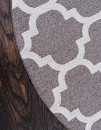 Rugs.com Lattice Collection Rug – 8 Ft Round Chocolate Brown Medium Rug Perfect for Kitchens, Dining Rooms