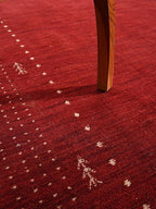 Rugsotic Carpets Hand Knotted Gabbeh Wool 9'x12' Area Rug Solid Blue L00111