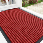 OLANLY Front Door Mat Indoor Outdoor Entrance, Waterproof Heavy Duty Doormat, Fade Resistant, Low Profile, Easy Clean Patio Porch Welcome Floor Mats for Entry, 35x23, Red