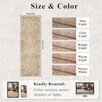 2x6 Runner Rug for Hallways Vintage Distressed Non Slip Long Carpet Floral Boho Distress Print Pattern Mat Lightweight Retro Accent Throw Carpet for Kitchen Bedroom Bedside Laundry Room-Khaki