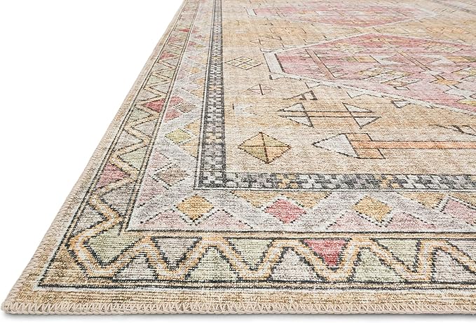 Loloi Skye Collection SKY-04 Gold/Blush 2'-6" x 12'-0" Runner Rug