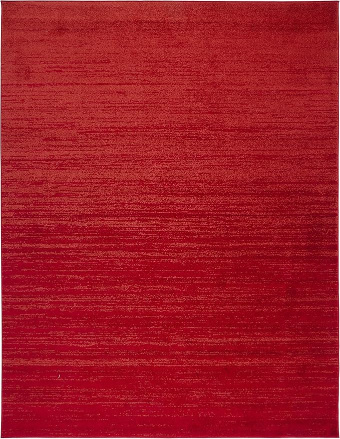 SAFAVIEH Area Rug 9x12 - Adirondack Collection - Large - Red & Grey, Modern Ombre Design, Non Shedding & Easy to Clean, Ideal for Living Room, Bedroom, Office, Dining Space (ADR113Q)
