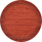 Rugs.com Angelica Collection Rug – 8 Ft Round Terracotta Medium Rug Perfect for Kitchens, Dining Rooms