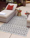 Unique Loom Outdoor Trellis Collection Area Rug - Tribal Trellis (3' 3" x 5' 3" Rectangle, Gray/ Black)