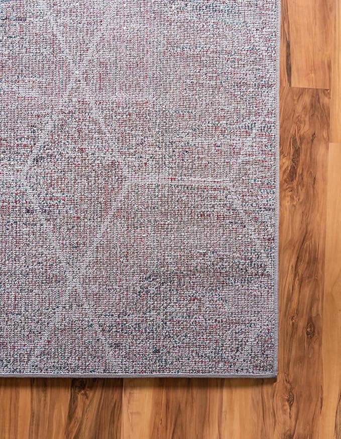 Unique Loom Trellis Frieze Collection Area Rug - Geometric (2' x 8' 8" Runner, Blue Multi/ Ivory)