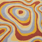 Irregular Shaped Handmade Wool Area Rug | Modern Colourful Stripe Premium Carpet | Perfect for Living Room, Bedroom, Dining Room & Home Decor (Desert, 9x9 ft)