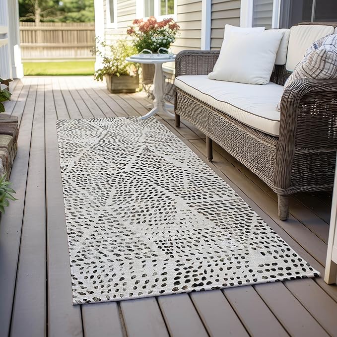 Addison Rugs Chantille ACN591 Ivory 2'3" x 7'6" Indoor Outdoor Hallway Runner Rug, Stain Resistant Washable Kitchen Area Carpet for Bathroom, Laundry and Bedroom Rug