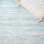 SAFAVIEH Adirondack Collection Area Rug - 5' Square, Aqua & Ivory, Modern Ombre Design, Non Shedding & Easy to Clean, Ideal for Living Room, Bedroom, Office, Dining Space (ADR113J)