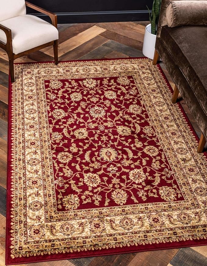 Unique Loom Voyage Collection Traditional Oriental Classic Intricate Design Area Rug (2' 7 x 12' 0 Runner, Red/Gold)