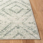 SAFAVIEH Adirondack Collection Runner Rug - 2'6" x 12' Runner, Ivory & Green, Modern Diamond Distressed Design, Ideal for High Traffic Areas in Living Room, Bedroom, Dining (ADR131X-212)