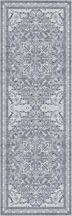 Washable Runner Rug 2x6 | Non Slip Rug Runners for Hallways, Entryways, Kitchens, Bathrooms, Bedrooms | Ultra-Soft Flannel Carpet Runners with Rubber Backing (Frosted Graphite, 2x6)