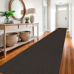 EARTHALL Extra Long Runner Rug 3x18 Ft Washable Runners for Hallways Cotton Non Slip Entryway Runner Braided Kitchen Runner Indoor Outdoor Carpet Runners for Hotels, Officel, Stair, Taupe/Coffee