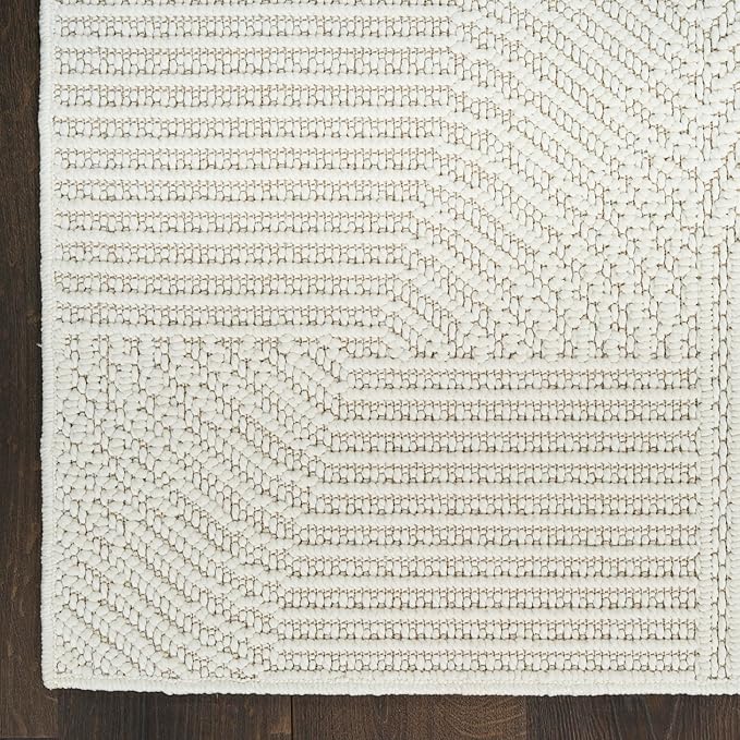 Nourison Home Textured Home Ivory 7'10" x 9'10" Area Rug - Easy Clean, Non Shedding, Bed Room, Living Room, Dining Room, Kitchen (8' x 10')