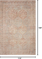 Loloi Chris Loves Julia Jules Collection JUL-04 Tangerine/Mist 9'-6" x 14', .13" Pile Height, Area Rug
