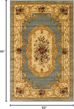 Rugs.com Chateau Collection Rug – 5' x 8' Light Blue Medium Rug Perfect for Bedrooms, Dining Rooms, Living Rooms