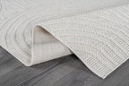 Beverly Rug Micro Loop Area Rug White 6x9 Modern Luxury Soft Circle Geometric Durable Indoor Area Rugs for Living Dining Room Office Stain Resistant Non Shedding Casual Indoor Carpet White 6 x 9