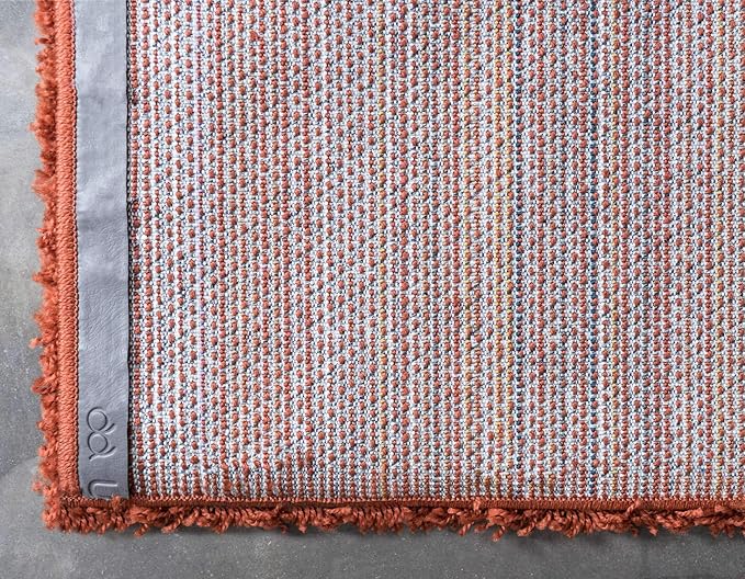 Unique Loom Solid Shag Collection Area Rug (8' x 11' Rectangle, Terracotta)