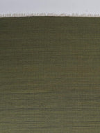 Rugsotic Carpets Hand Woven Flat Weave Kilim Wool ECO-Friendly Area Rugs - 10'x13', Rectangle Shape, Olive Color, Solid Plain Design, Low Pile Handmade Area Rugs for Living Room, Bed Room (D00111)