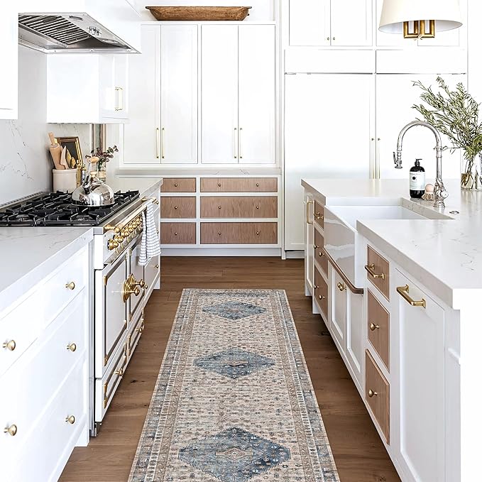 Washable Area Rug. Modern Farmhouse. Vintage. Turkish. Bohemian. Distressed. Oriental. Traditional. Rugs for Living Room. Dining. Bedroom. Office. Entryway. Foyer. (859NC, 2'5" x 4'9")