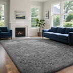 Ophanie 7x10 Area Rugs for Living Room, Upgrade Non-Slip Fluffy Soft Large Shag Bedroom Carpet, Grey Big Indoor Thick Nursery Rug, Gray Carpets for Boy and Girls Room Dorm Home Decor Aesthetic