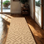 12ft Custom Hallway Rug - Gold Tan | Non-Slip Rubber Backed | Washable & Pet Friendly | Edge Bound