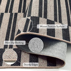 Lahome Striped Easy Jute Washable Runner Rug, Carpet Runners for Hallway 8ft Non Slip Kitchen Entryway Runner, Farmhouse Neutral Non Shedding Indoor Outdoor Carpet for Foyer Laundry Room