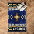 YHSF South West Native American Area Rug C318 - Easy Clean, Thick, Soft, Durable Native Tribal American Indian Inspired Rug for Bedroom/Living Room and More - Navy Blue, 2 Feet x 3 Feet 4 Inches