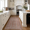 Kuden 2'6"x7' Runner Rug, Machine Washable Area Rug with Non-Slip Backing, Vintage Style, Soft, Easy Clean, Low Pile Rug for Hallway, Entryway, Kitchen, Bedroom