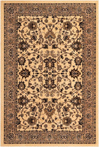 Unique Loom Sialk Hill Collection Area Rug - Washington (6' 1" x 9' Rectangle Ivory/Black)