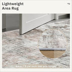 2x3 Abstract Washable Rugs for Kitchen, Floor, Entryway, Powder Room Small Area Rug Non-Slip Vintage Low Pile Throw Door Mat Pink Grey