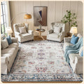 Istana Large Rug 9x12 - Multi Colors Living Room Rug Colorful - 12x9 Area Rug - Stain Resistant 12x9 Rugs for Living Room - Eco-Friendly Natural Fiber Rugs 9x12 - Large Boho Area Rug