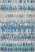 Dash and Albert Paint Chip Machine Washable Area Rug - 4' x 6' Blue - Geometric Accent Rug - Anti-Slip Backing, Lightweight, Machine Washable, High Traffic Areas Kitchen, Mudroom, Laundry Room