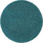 Unique Loom Solid Shag Collection Area Rug (5' 3" Round, Deep Aqua Blue)