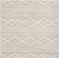 SAFAVIEH Tulum Collection Area Rug - 6'7" Square, Ivory & Sage, Moroccan Boho Tribal Design, Non-Shedding & Easy to Clean, Ideal for Living Room, Bedroom, Dining Space (TUL272H)