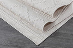 Beverly Rug Micro Loop Area Rug White 5x7 Modern Luxury Soft Boho Geometric Durable Indoor Area Rugs for Living Dining Room Office Stain Resistant Non Shedding Casual Indoor Carpet White 5 x 7