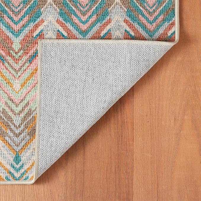 Dash & Albert Seneca Stone Machine Washable Rug, 2 X 3 Feet, Multi Graphic Pattern