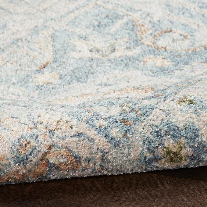 Nourison Home Astra Machine Washable Light Blue 7'10" x 10' Area Rug - Easy Clean, Non Shedding, Bed Room, Living Room, Dining Room, Kitchen (8' x 10')