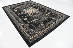 Unique Loom Taftan Collection Border Geometric Tribal Inspired Design Area Rug (7' 0 x 10' 0 Rectangular, Black/ Gray)