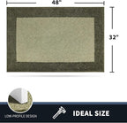 PURRUGS Dirt Trapping Door Mat 32" x 48", Non-Slip/Skid Machine Washable Entryway Rug, Shoes Scraper, Throw Rug, Super Absorbent Area Rug for Muddy Wet Shoes and Paws, Budding Green & Sage Green