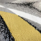 2305 Geometric Abstract Yellow 2x7 Area Rugs for Entryway