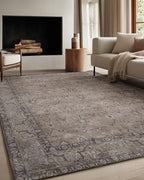 Kuden 8x10 Large Area Rug, Machine Washable Area Rug with Non-Slip Backing, Vintage Style, Soft, Easy Clean, Low Pile Rug for Living Room, Bedroom, Dining Room
