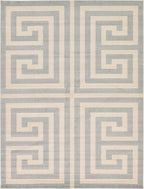 Unique Loom Athens Collection Classic Geometric Modern Border Design Area Rug (9' 0 x 12' 0 Rectangular, Gray/ Beige)