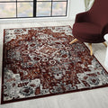 LUXE WEAVERS Moroccan Red 5x7 Medallion Area Rug for Living Rooms