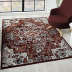 LUXE WEAVERS Moroccan Red 6x9 Medallion Area Rug for Living Rooms