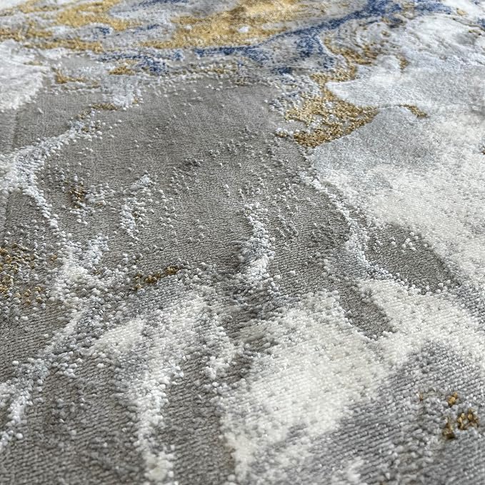 LUXE WEAVERS Marble Swirl Abstract Area Rug, Blue 2x7