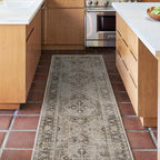 RUGGABLE Washable Vintage Area Rug – Kamran Hazel 9x12, Stain-Resistant, Non-Slip – Large Machine Washable Rugs for Living Room, Bedroom, Hallway, Entryway & Office–with Cushioned Pad