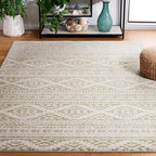SAFAVIEH Area Rug 3x5 - Tulum Collection - Ivory & Sage, Moroccan Boho Tribal Design, Non-Shedding & Easy to Clean, Ideal for Entryway, Foyer, Accent Space, Bedroom (TUL272H)