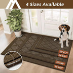 COSY HOMEER Non-Slip Door Mat 36"x60", Entryway Rugs Low Profile Absorbent Dirt Trapper Doormat for Front Entrance, Washable Polypropylene Entry Mat (Dark Brown)